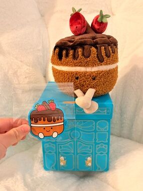 Jellycat London exclusive Chocolate Cake with Strawberries and a box